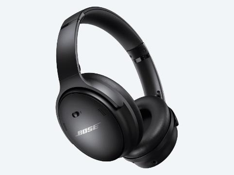 A pair of black Bose QuietComfort 45 wireless noise cancelling headphones